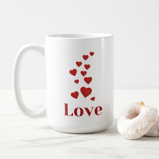 Cup of LOVE with hearts. Kaffeetasse (Mit Donut)