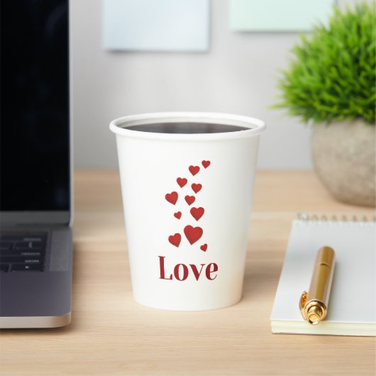 Cup of LOVE with hearts. Pappbecher (InSitu)