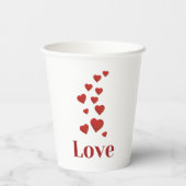 Cup of LOVE with hearts. Pappbecher (Rückseite)