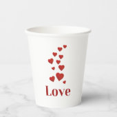 Cup of LOVE with hearts. Pappbecher (Vorderseite)