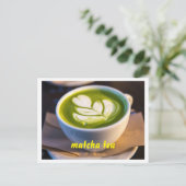Cup of Matcha Tea Foto Postkarte (Stehend Vorderseite)