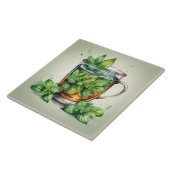 Cup of Mint Tea with Fresh Peppermint Leaves Fliese (Seite)