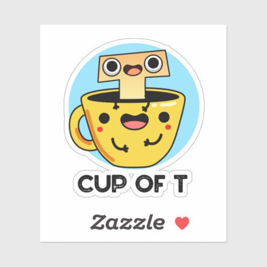 Cup of T Funny Alphabet Tee Pun Aufkleber (Blatt)
