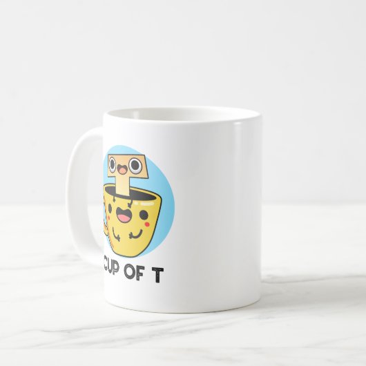 Cup of T Funny Alphabet Tee Pun Kaffeetasse (Vorderseite Links)
