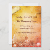 Cup Orange Holly Berry Cinnamon Weihnachts-Party Einladung (Rückseite)