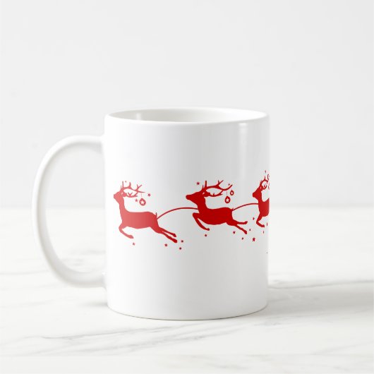 Cup Reindeers and Santa Claus Kaffeetasse (Links)