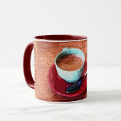 Cup Spoon Typografie Embedded Word Cloud Custom Tasse (Vorderseite Links)