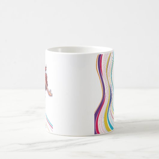 Cup Tasse glückliches Mädchen, lebhaft, farbenfroh (Mittel)