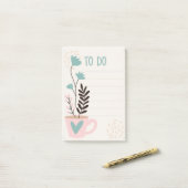 Cup und Herz Magnettrockenausfall Post-it Klebezettel (Auf Schreibtisch)