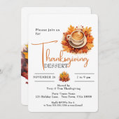 CUP VON KAFFEE ERNTEDANK DESSERT EINLADUNG (Vorne/Hinten)