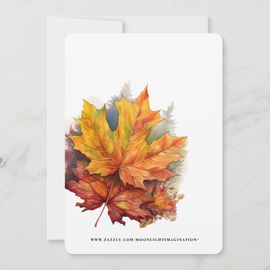 CUP VON KAFFEE ERNTEDANK DESSERT EINLADUNG (Rückseite)