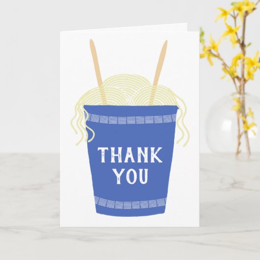 Cup von Ramen Noodles Custom Message Danke Karte (Gelbe Blume)