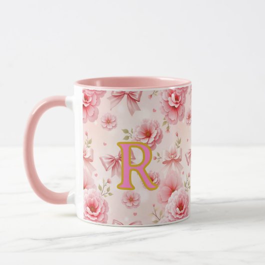 Cup with initial, Romantic cup, mug for her Tasse (Links)