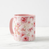 Cup with initial, Romantic cup, mug for her Tasse (Vorderseite Links)