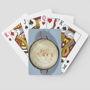 Cup without foot, standing muse playing the lyre, spielkarten