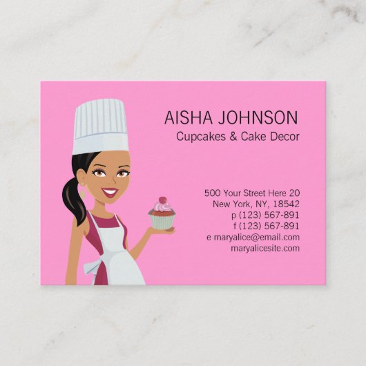 Cupake Visitenkarte-Schablone mit Holzkohle des Visitenkarte (Vorderseite)