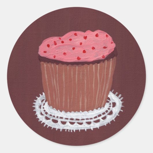 cupcake2_sm runder aufkleber (Vorderseite)