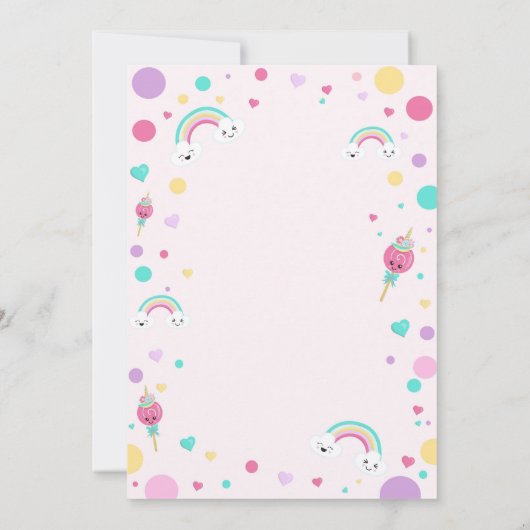 Cupcake 1. Geburtstag Einladung - Einhornkuchen (Rückseite)