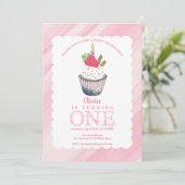 Cupcake 1. Geburtstag Einladung - Sweet Pink Bash (Stehend Vorderseite)