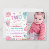 Cupcake 2. Geburtstag Party Zwei süße Süßigkeiten Einladung (Vorderseite)