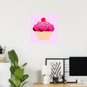 cupcake-310968 cupcake cherry pink icing dessert poster (Heimbüro)