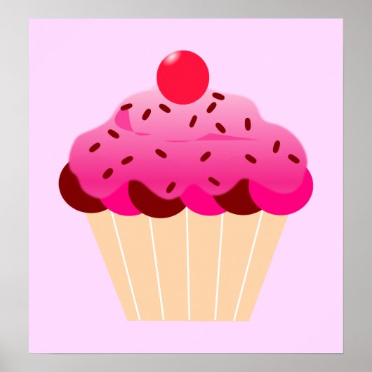 cupcake-310968 cupcake cherry pink icing dessert poster (Vorne)