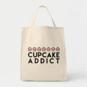 CUPCAKE ADDICT Fun Quote Lebensmittelgeschäft Tasc Tragetasche (Vorne)