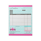 Cupcake and Cake Pops Receipt Order Form Notizblock (Rotiert)