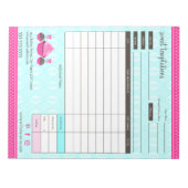 Cupcake and Cake Pops Receipt Order Form Notizblock (Vorderseite)