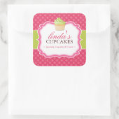 Cupcake and Dessert - Verpackungsaufkleber Quadratischer Aufkleber (Tasche)