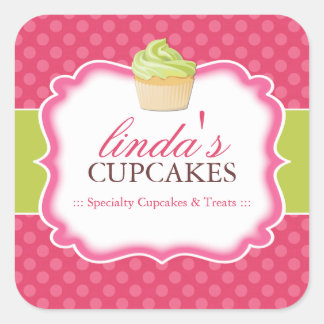 Cupcake and Dessert - Verpackungsaufkleber Quadratischer Aufkleber
