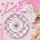 Cupcake and Pink Gingham GRILLEN Pappteller (Party)