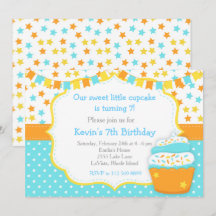 Cupcake and Sprinkles Blue Birthday Party
