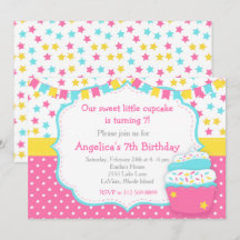 Cupcake and Sprinkles Pink Birthday Party