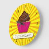 Cupcake and Sunshine Personalize Add your Text Große Wanduhr (Winkel)