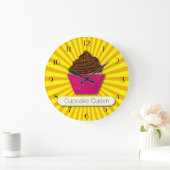 Cupcake and Sunshine Personalize Add your Text Große Wanduhr (Zuhause)