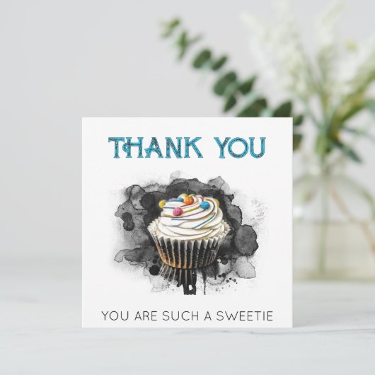 *~ CupCake AP99 Cup Cake DANK Dankeskarte (Stehend Vorderseite)