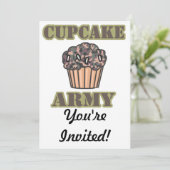 Cupcake-Armee Einladung (Stehend Vorderseite)
