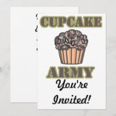 Cupcake-Armee Einladung (Vorne/Hinten)