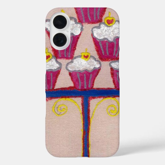 Cupcake Art Print mit Kirry und Rosa Hintergrund Case-Mate iPhone Hülle (Rückseite)