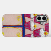 Cupcake Art Print mit Kirry und Rosa Hintergrund Case-Mate iPhone Hülle (Rückseite (Horizontal))