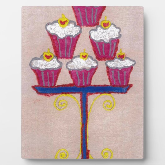 Cupcake Art Print mit Kirry und Rosa Hintergrund Fotoplatte (Vorderseite)