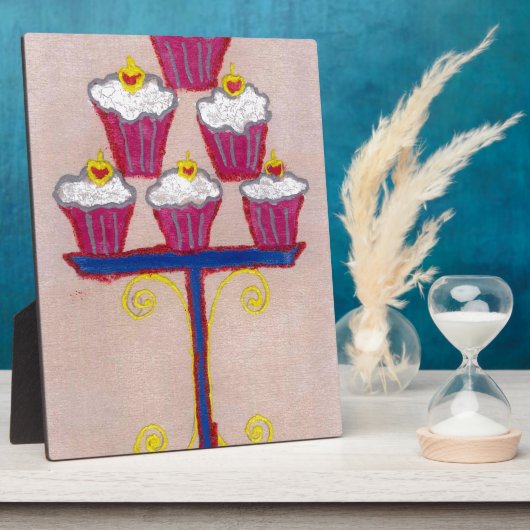 Cupcake Art Print mit Kirry und Rosa Hintergrund Fotoplatte (Seite)