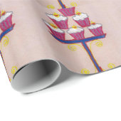 Cupcake Art Print mit Kirry und Rosa Hintergrund Geschenkpapier (Rolleneckpunkt)