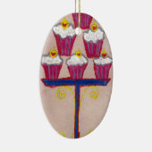 Cupcake Art Print mit Kirry und Rosa Hintergrund Keramik Ornament (Rechts)