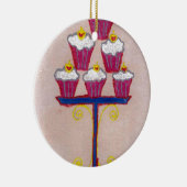 Cupcake Art Print mit Kirry und Rosa Hintergrund Keramik Ornament (Rechts)
