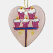 Cupcake Art Print mit Kirry und Rosa Hintergrund Keramikornament (Links)
