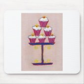Cupcake Art Print mit Kirry und Rosa Hintergrund Mousepad (Vorne)