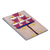 Cupcake Art Print mit Kirry und Rosa Hintergrund Notizblock (Rechte Seite)