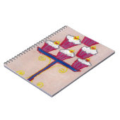 Cupcake Art Print mit Kirry und Rosa Hintergrund Notizblock (Linke Seite)